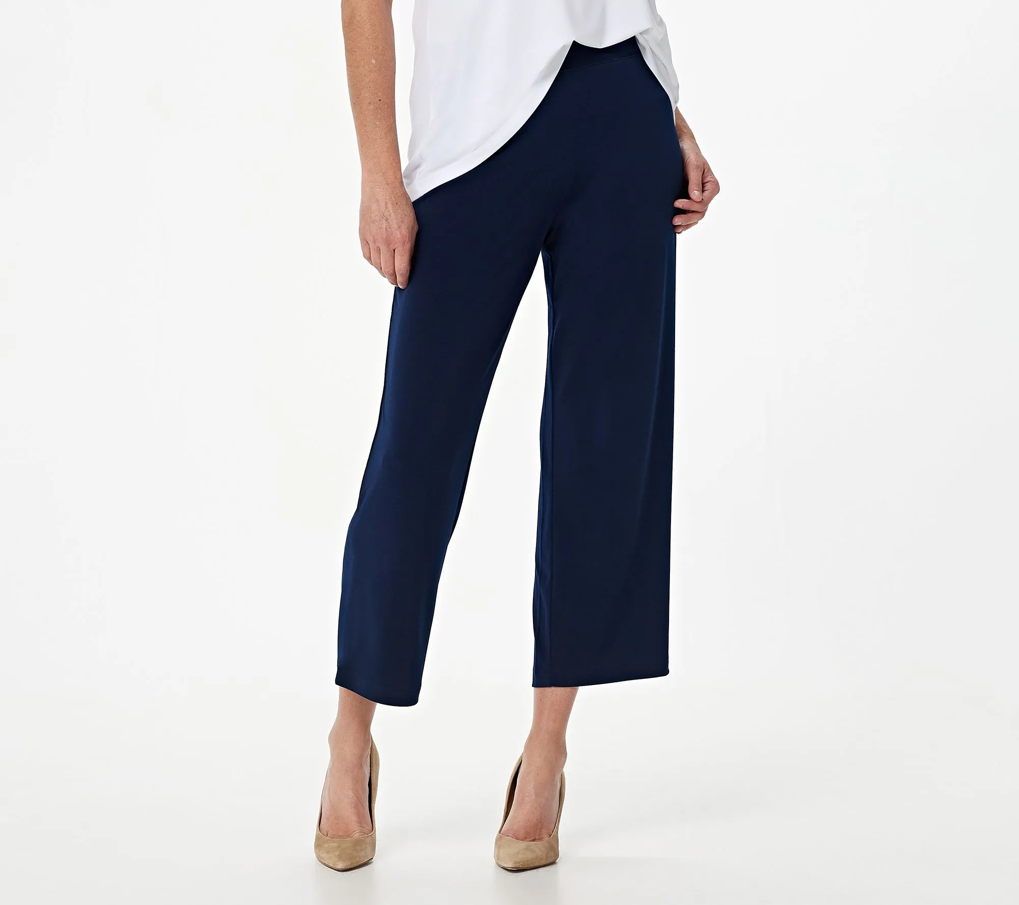 "As Is" Susan Graver Essentials Reg. Liquid Knit Crop Pants