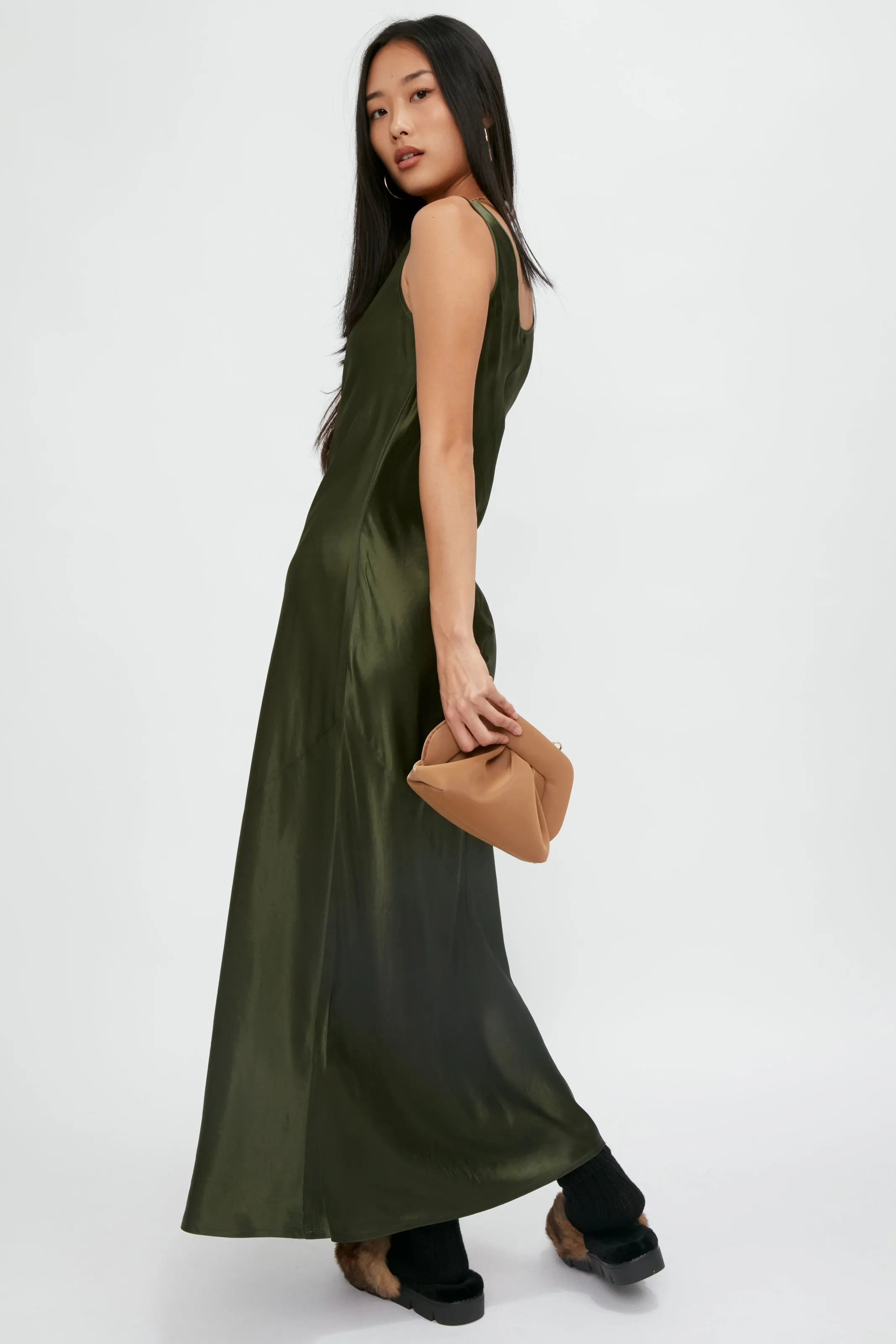 Ares Dress in Olive Green