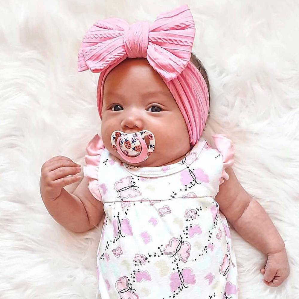 Baby Top Knot Double Bow Headband Ivory