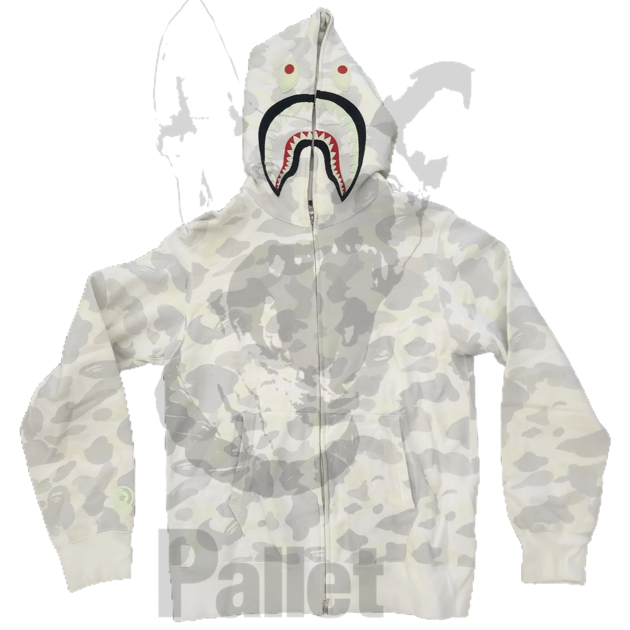 Bape - White Camo ZIp up - SIze X-Large