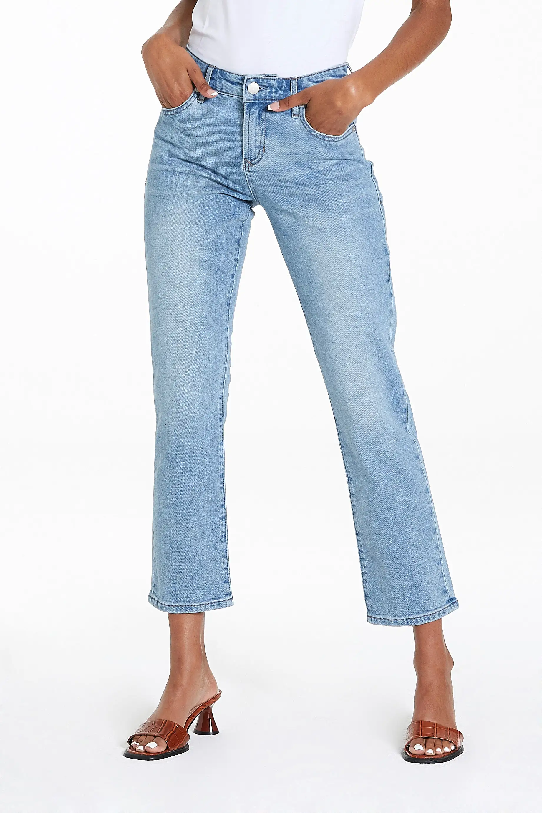 Blaire High Rise Ankle Slim Straight Jeans