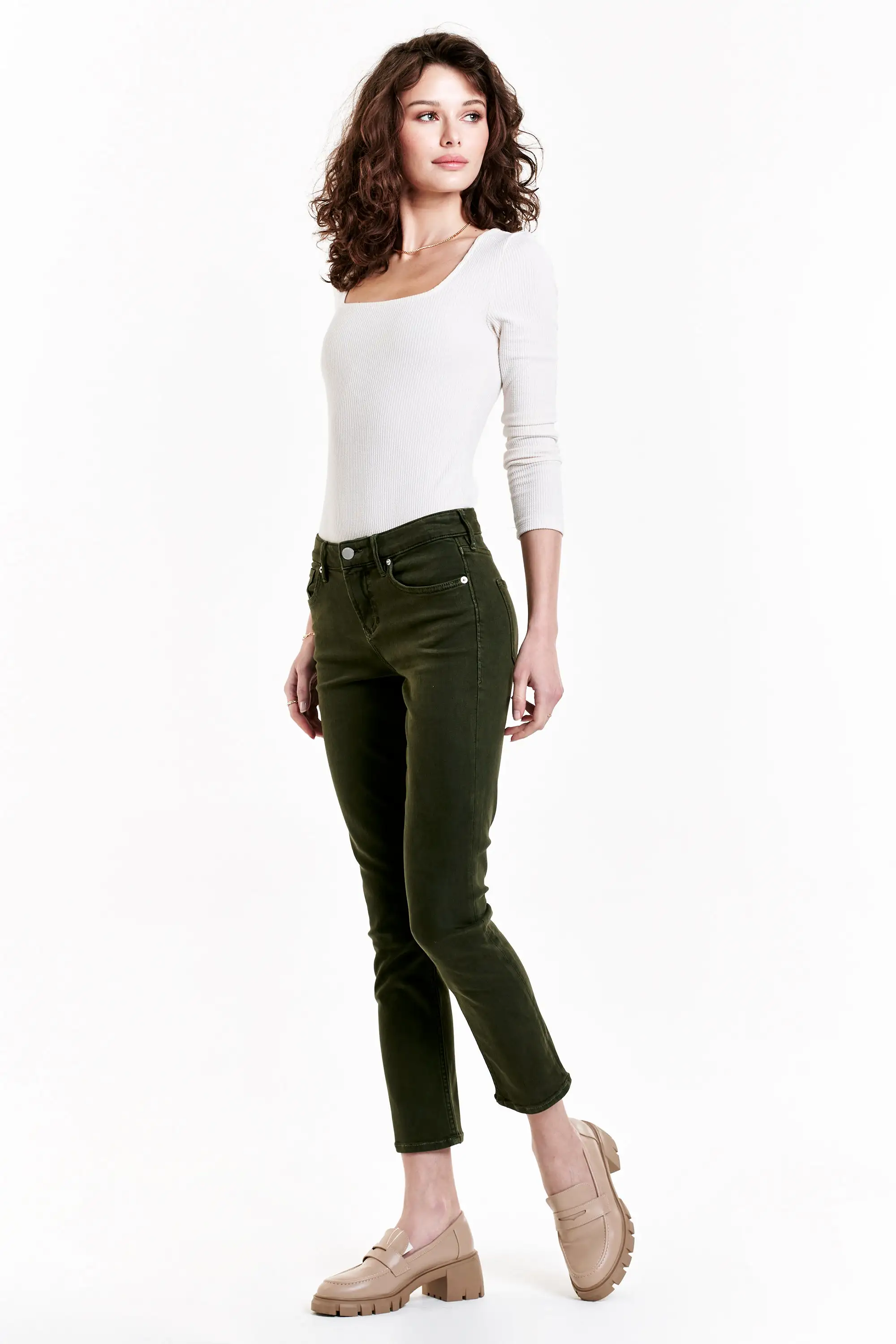 Blaire High Rise Ankle Slim Straight Jeans