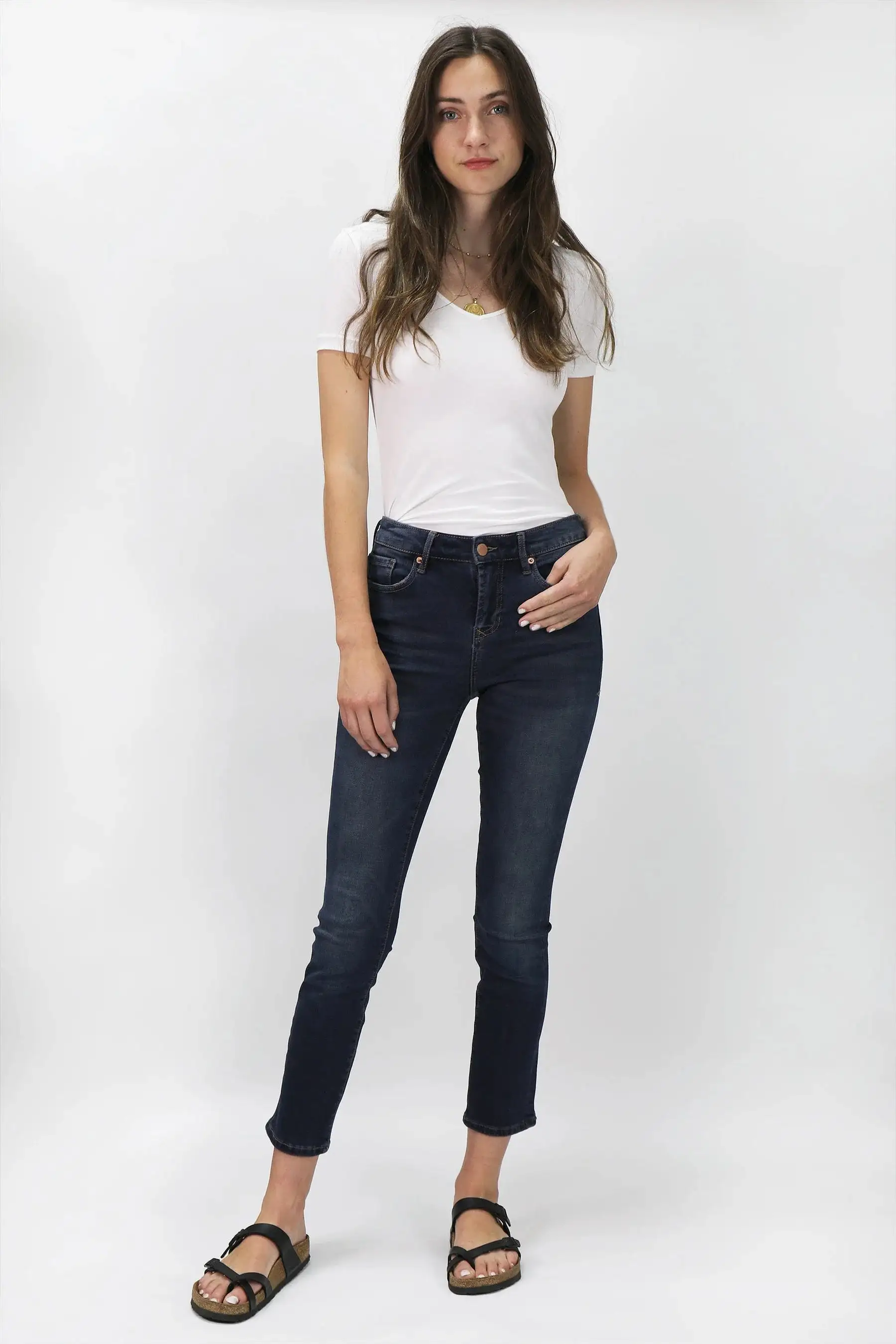 Blaire High Rise Ankle Slim Straight Jeans