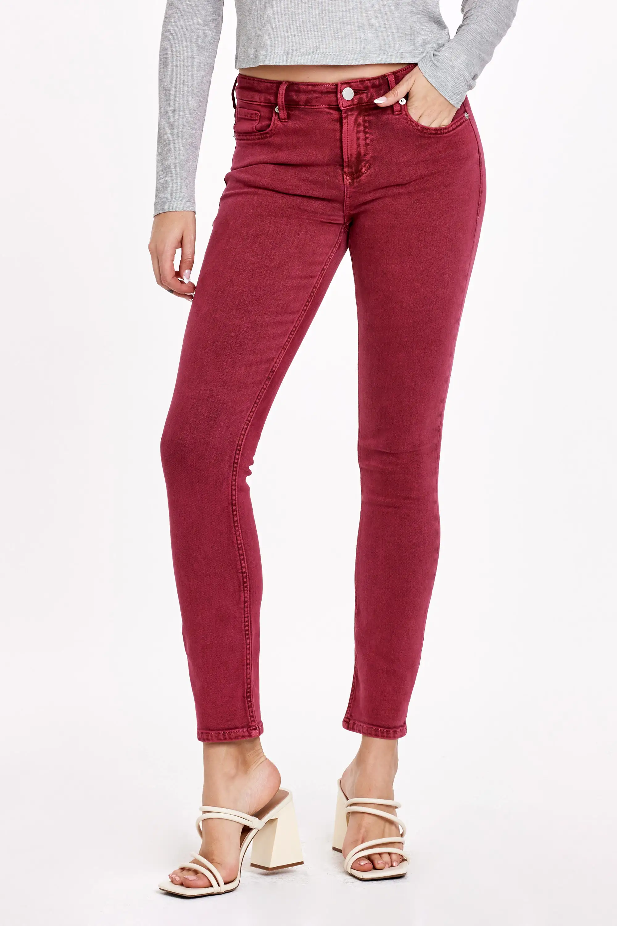 Blaire High Rise Ankle Slim Straight Jeans