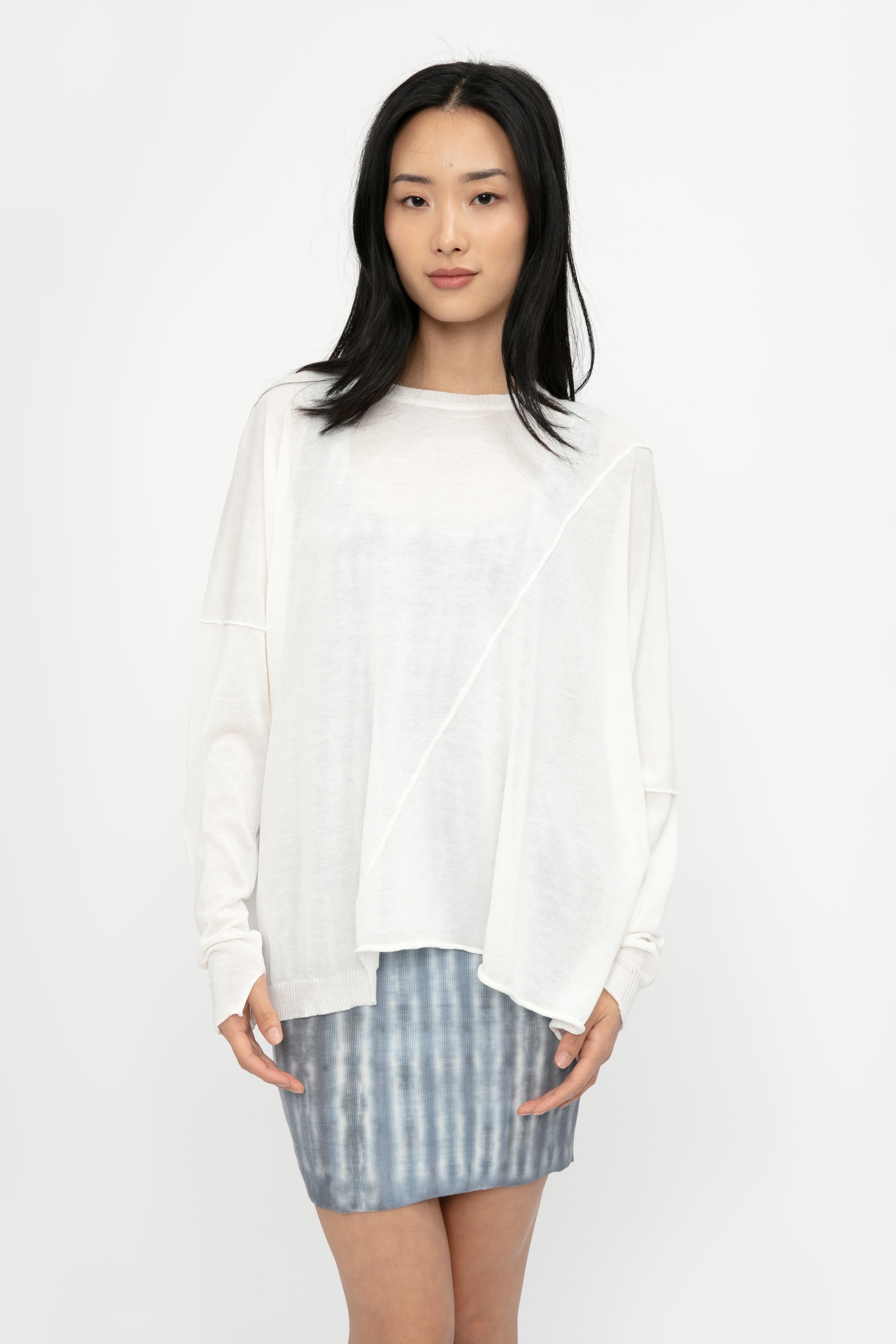 Boxy Asymmetrical Top in Ivory