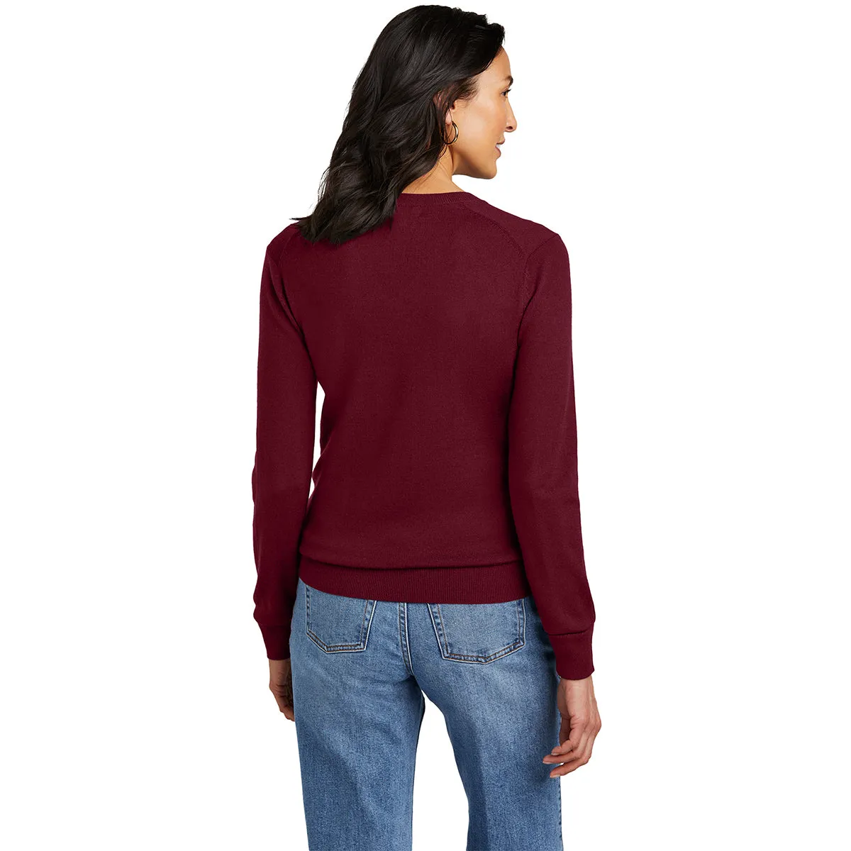 Brooks Brothers Women's Vintage Port Washable Merino V-Neck Sweater