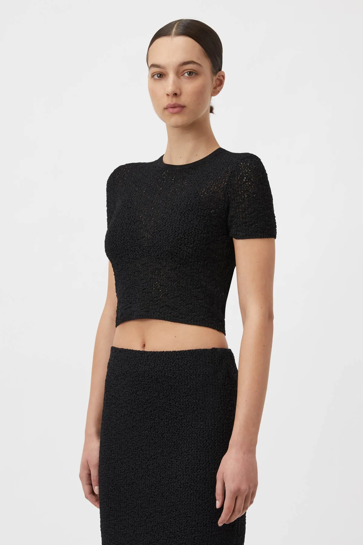  Camilla And Marc      Chara Knit Crop Tee - Black 