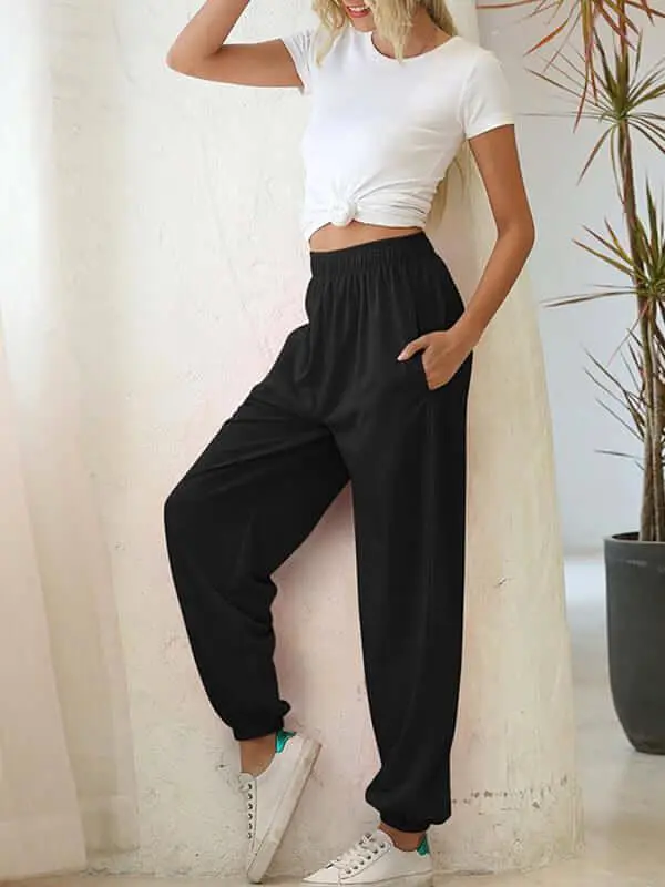 Casual Dye Fleece Women Pants