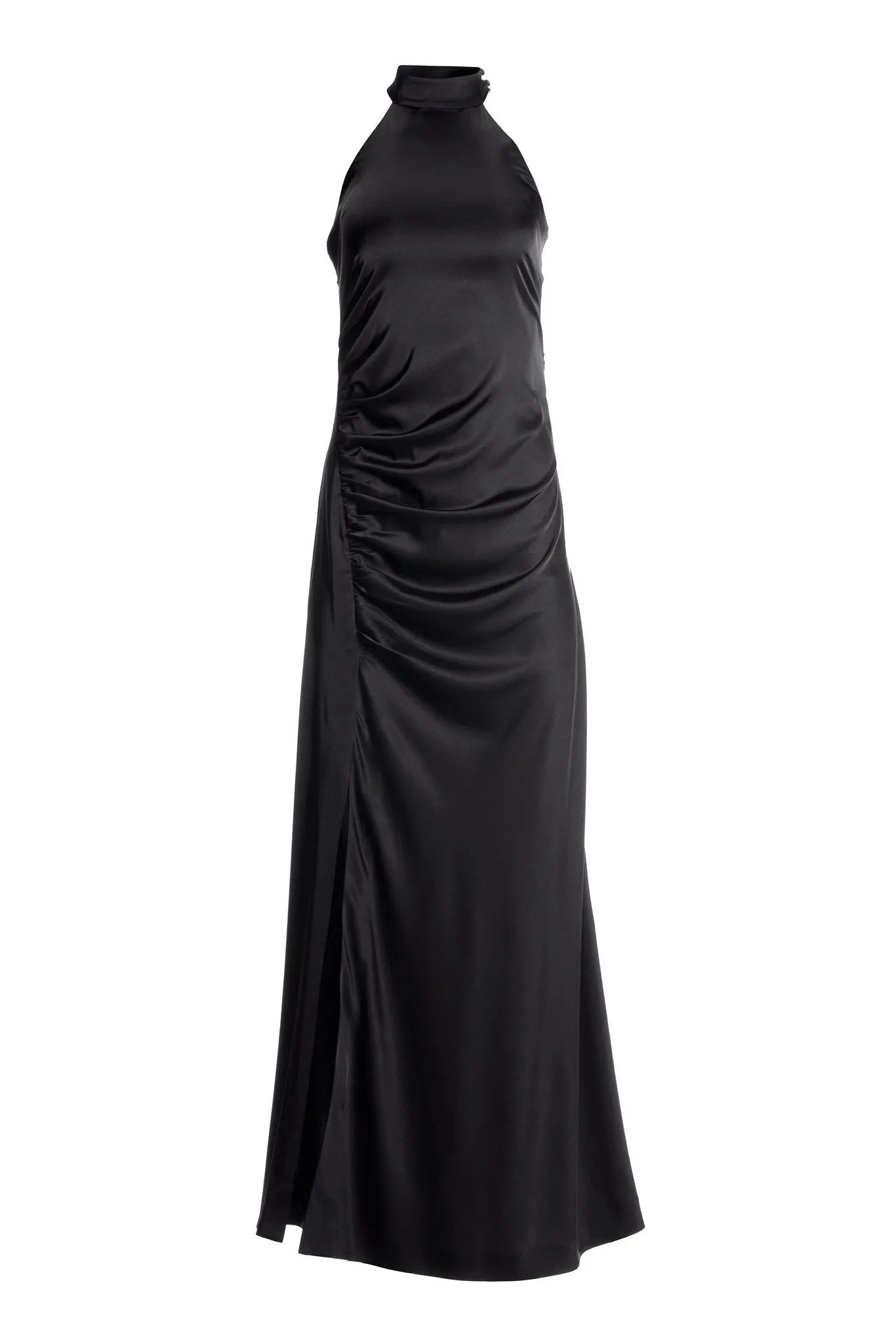 Charm Ruched High Neck Maxi Black