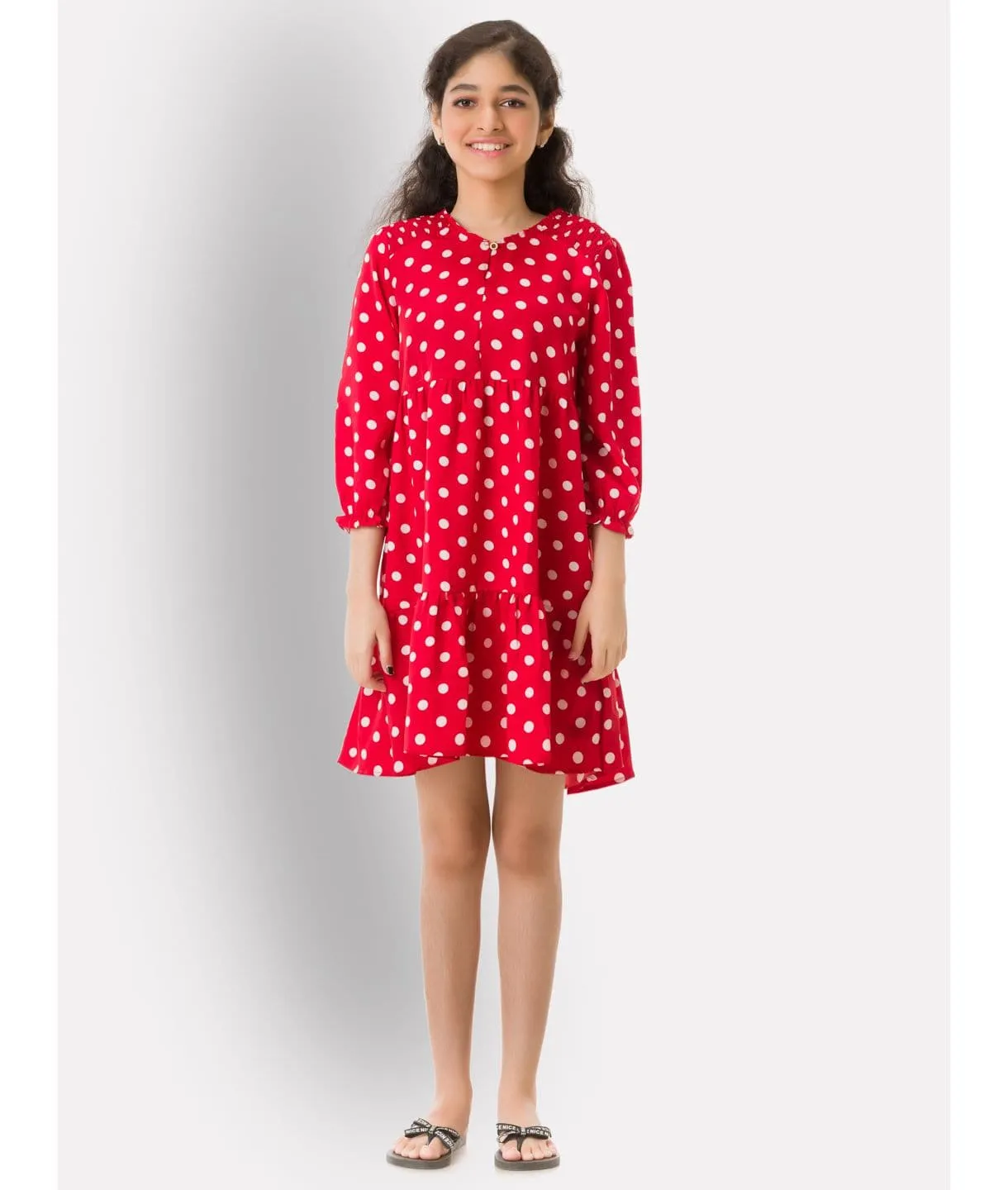 Cotton 3/4th Sleeves Dress for Girls