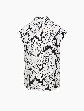 Damask Print Short Sleeve Shirt