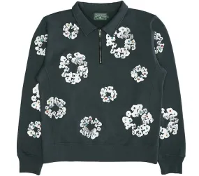 Denim Tears 'Rhinestone Wreath' Quarter Zip Polo Sweater