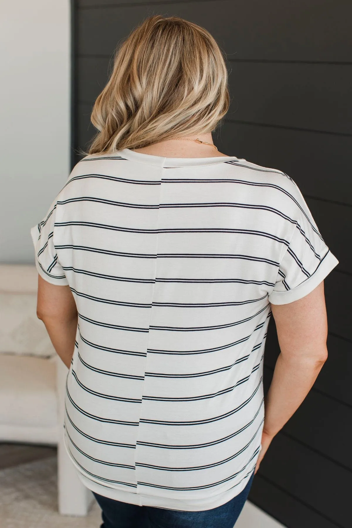 Depends On You Striped Top- Ivory & Black