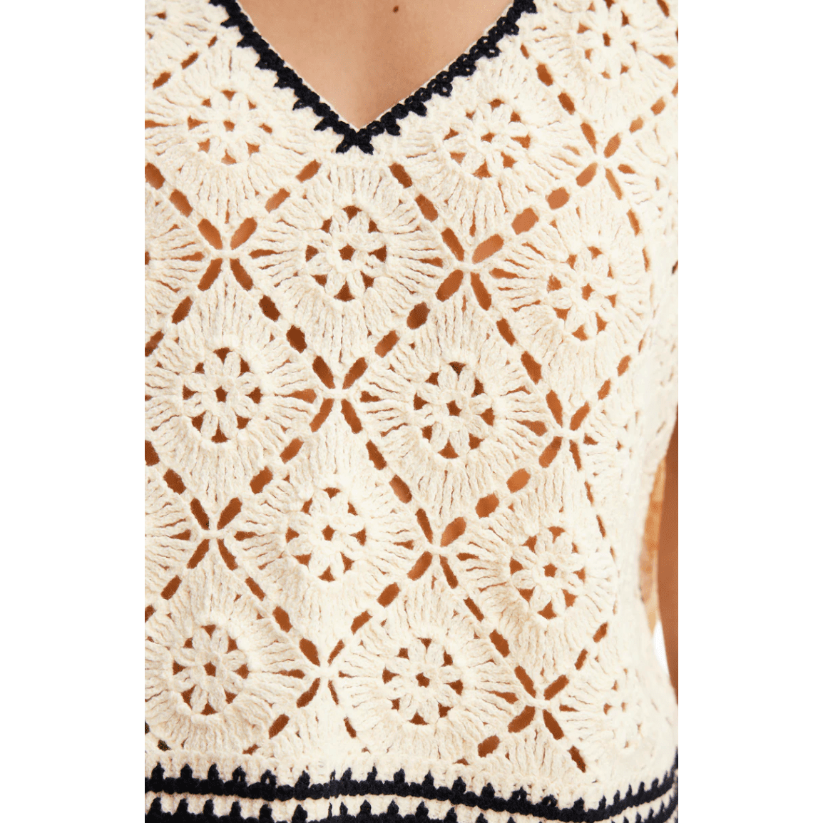 Desigual Crochet Top in Ivory