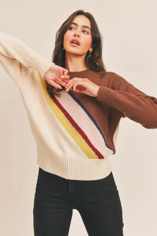 Diagonal Striped Sweater