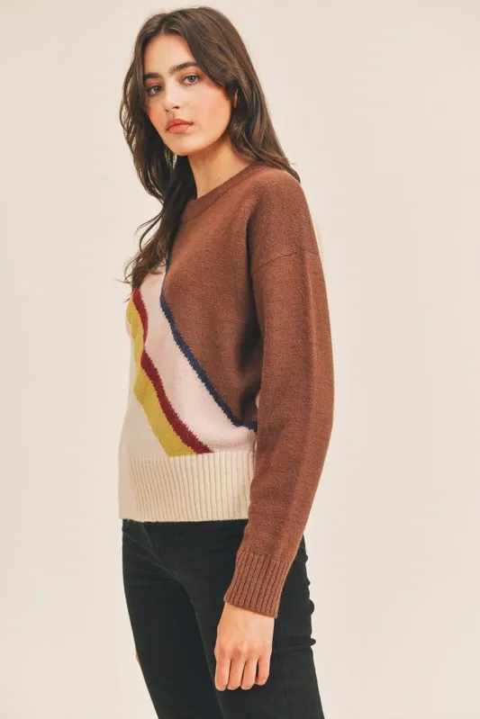 Diagonal Striped Sweater