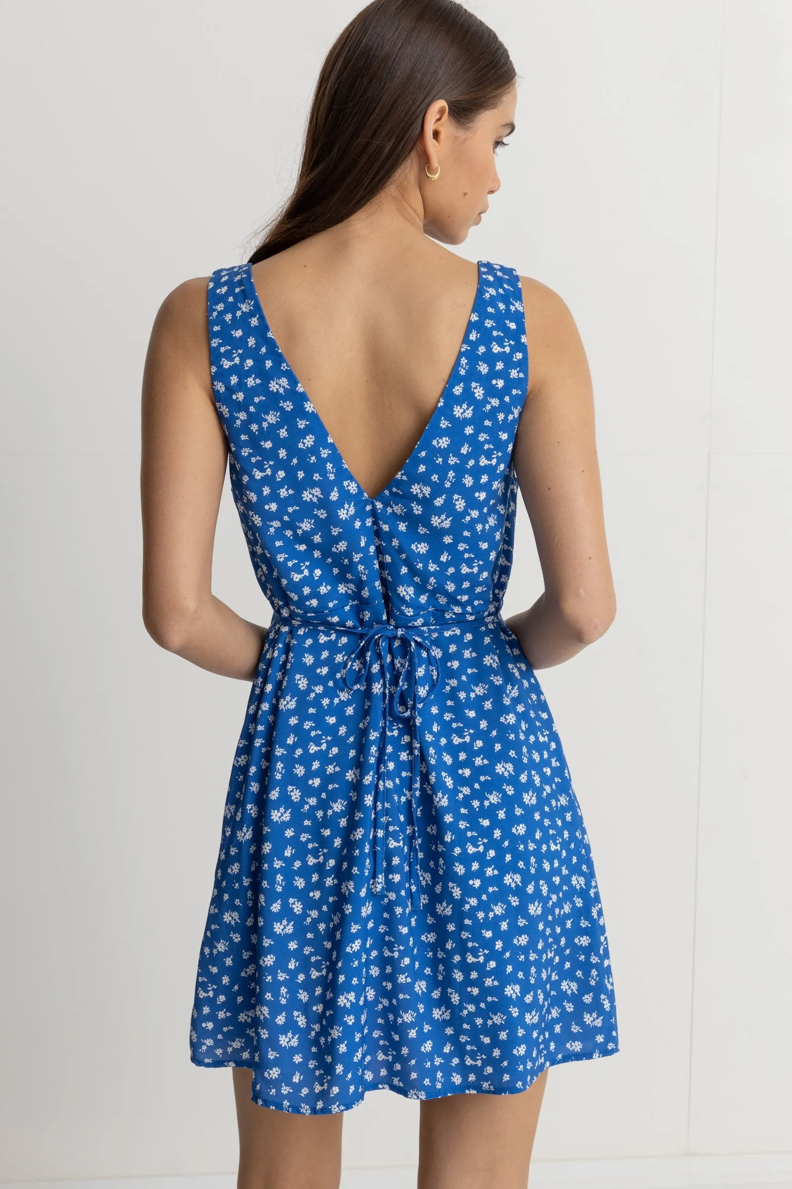 Elodie Floral Mini Dress Blue