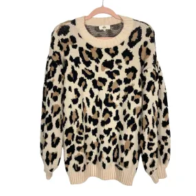 Entro Cream/Black/Camel Animal Print Sweater- Size S