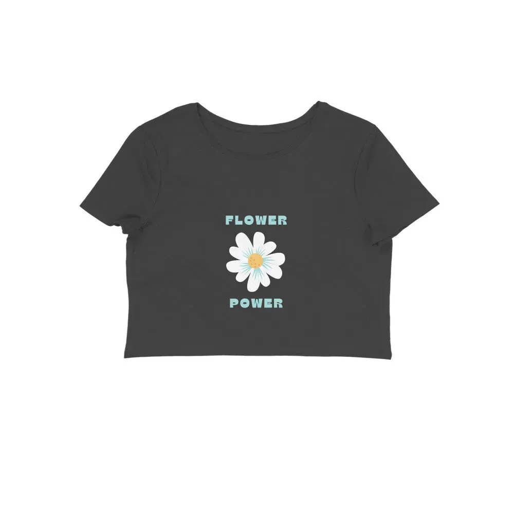 Flower Graphic Print Cotton Crop Top for Women