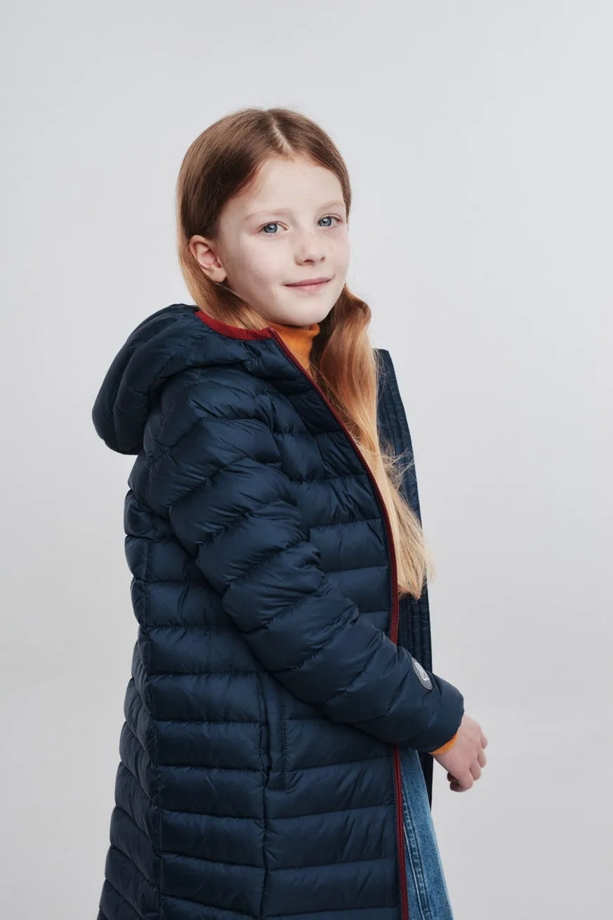 Fluff Kids Coat in Navy Blue