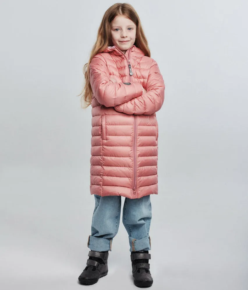 Fluff Kids Coat in Plum with Milk