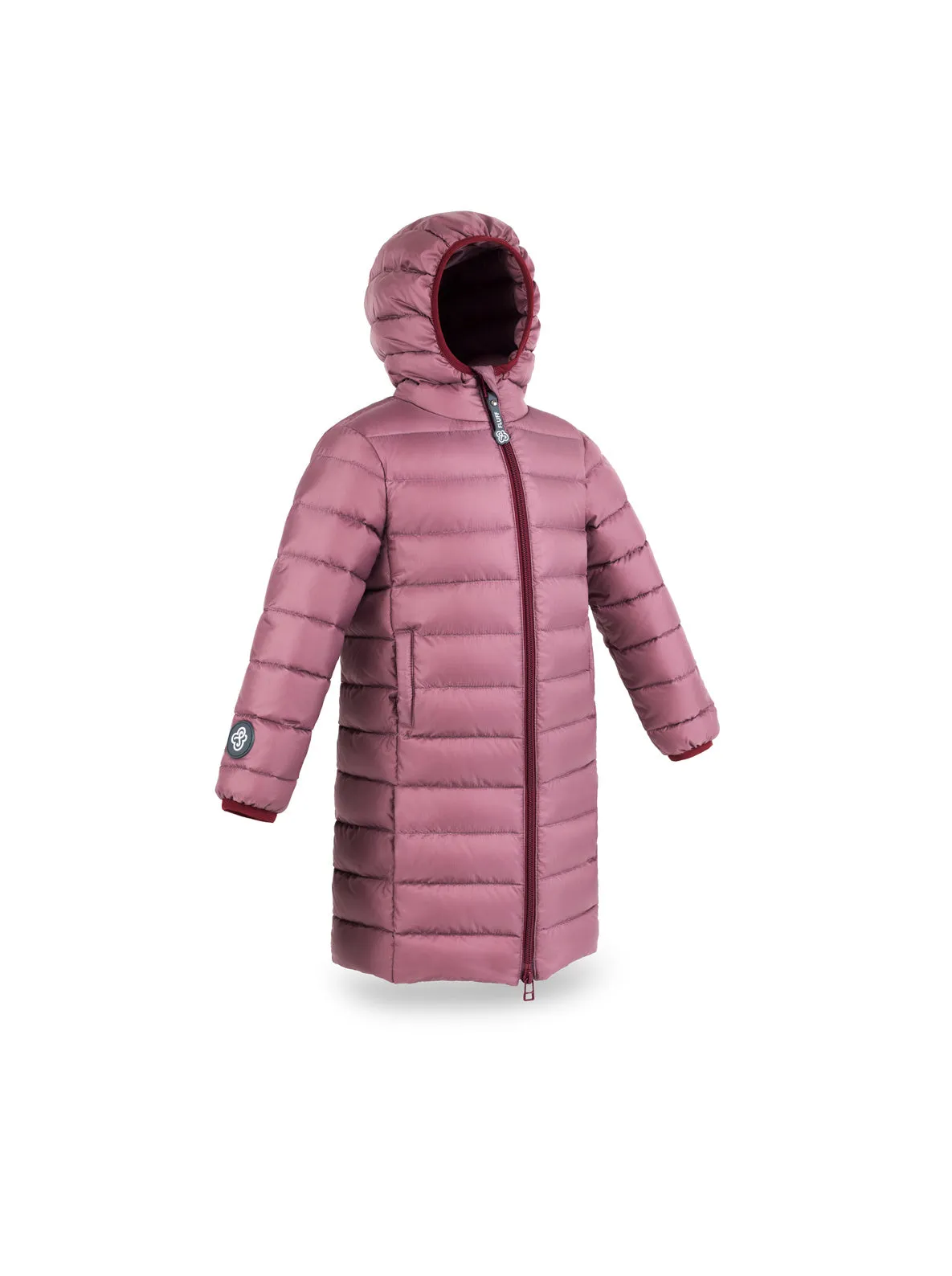 Fluff Kids Coat in Plum with Milk