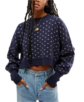 Free People Easy Street Patterned Crop - Navy Combo