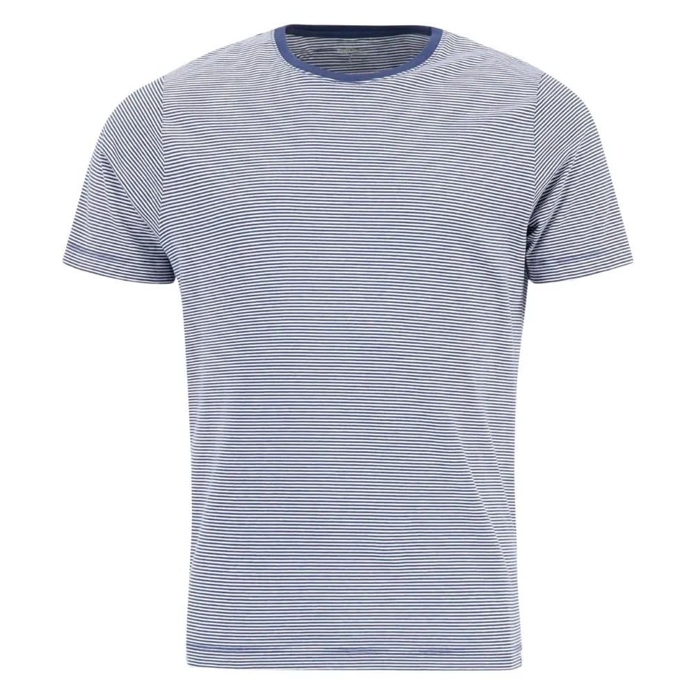 FYNCH-HATTON CASUAL FIT Navy T-SHIRT With Maritime Stripes | Menswear Online