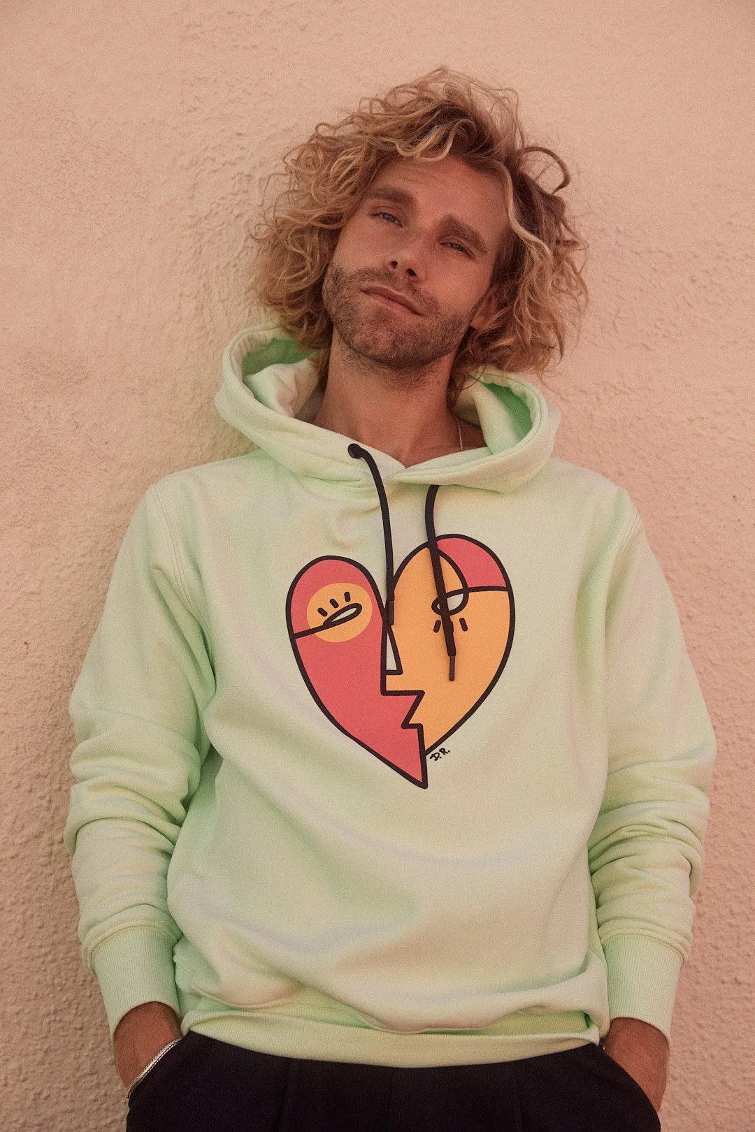 Heart Hoodie Mint Green