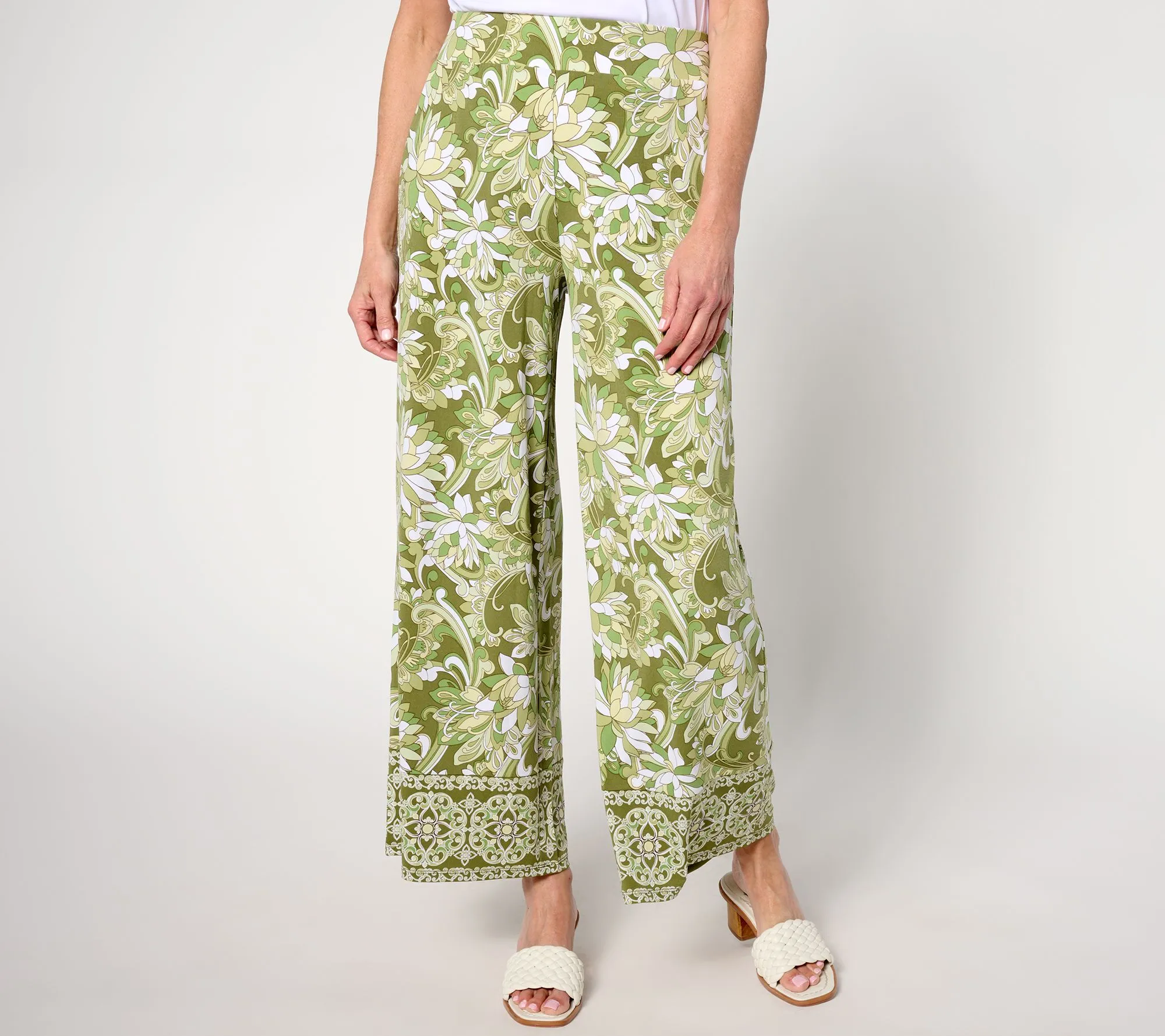 Joan Rivers Regular Luxe Knit Printed Crop Pant