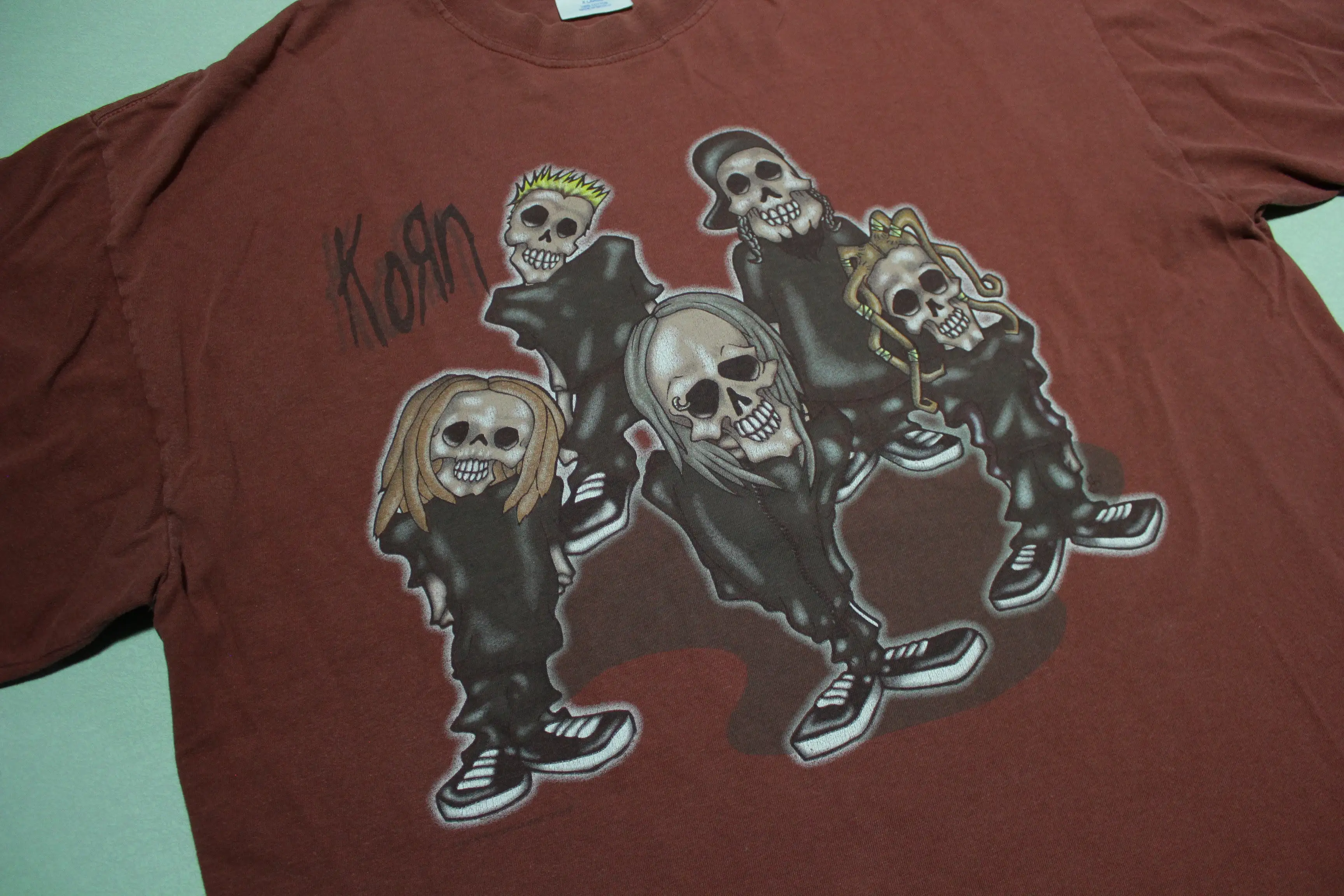 Korn Vintage Giant  90's 00's Skull Band Concert Tour Rare M & O T-Shirt