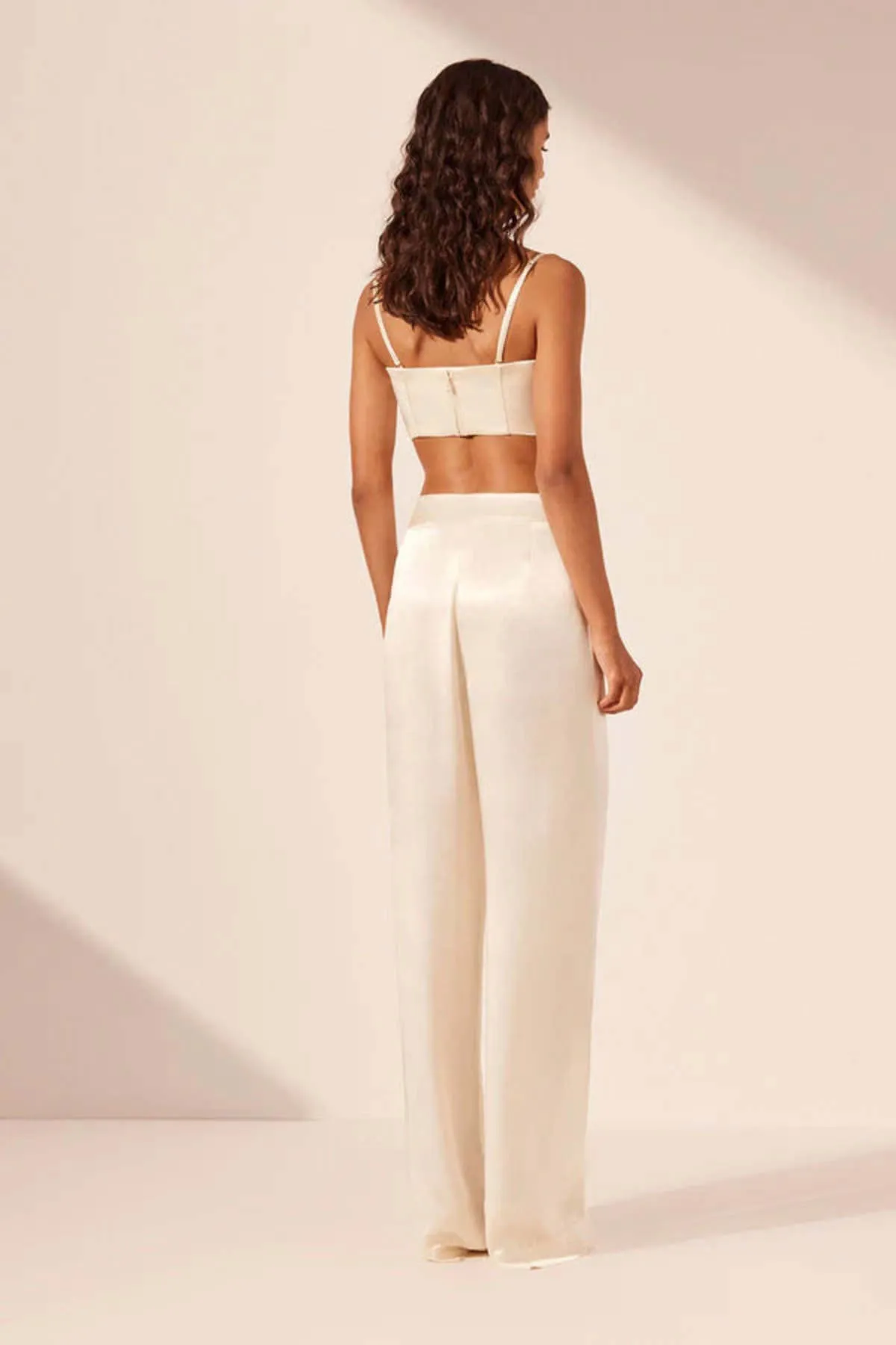 La Lune Mid Rise Straight Leg Pant - Cream