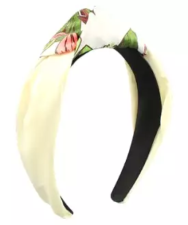 Leaf and Flower Knot Headband - Ivory