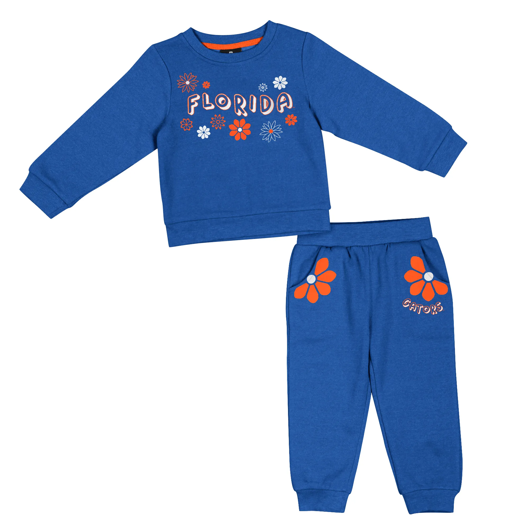 Lids Girls Toddler Colosseum Royal Florida Gators Flower Power Fleece Pullover Sweatshirt & Pants