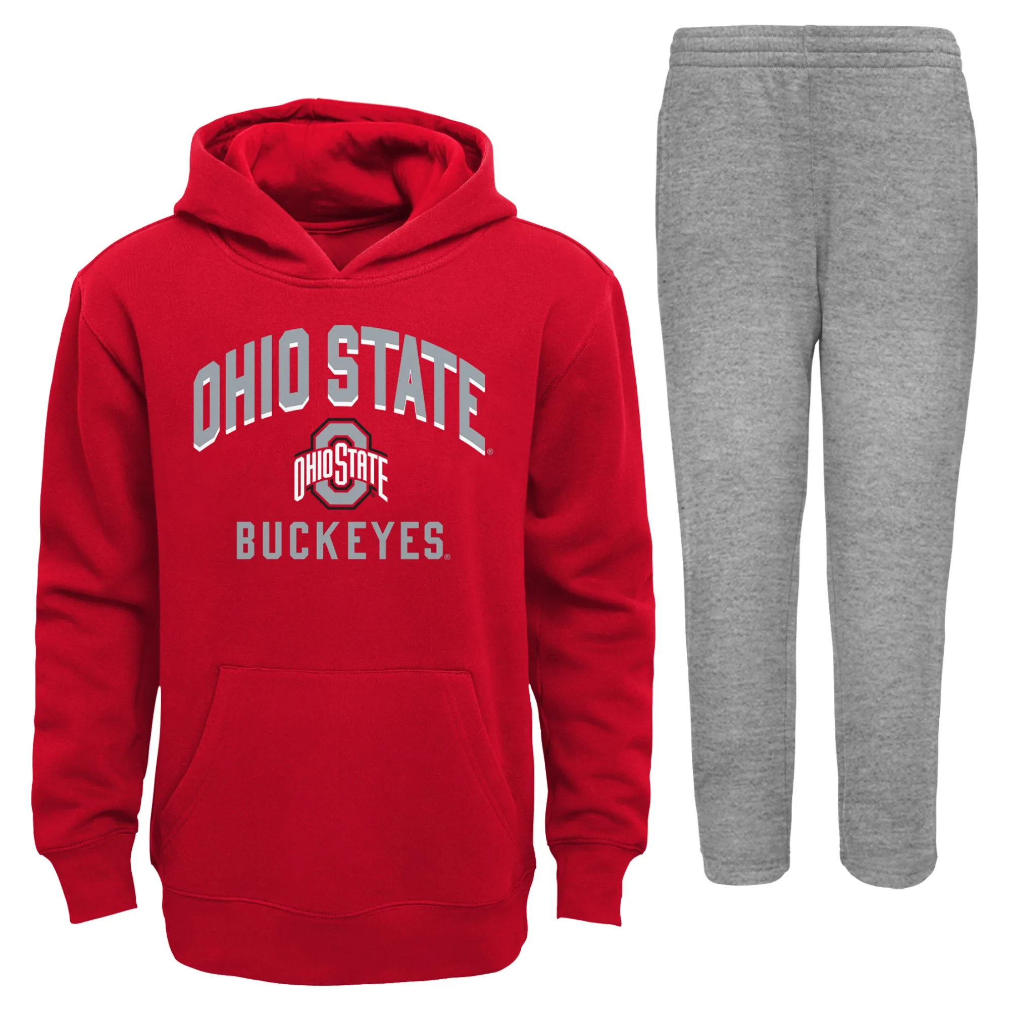 Lids Infant Scarlet/Gray Ohio State Buckeyes Play-By-Play Pullover Fleece Hoodie & Pants Set