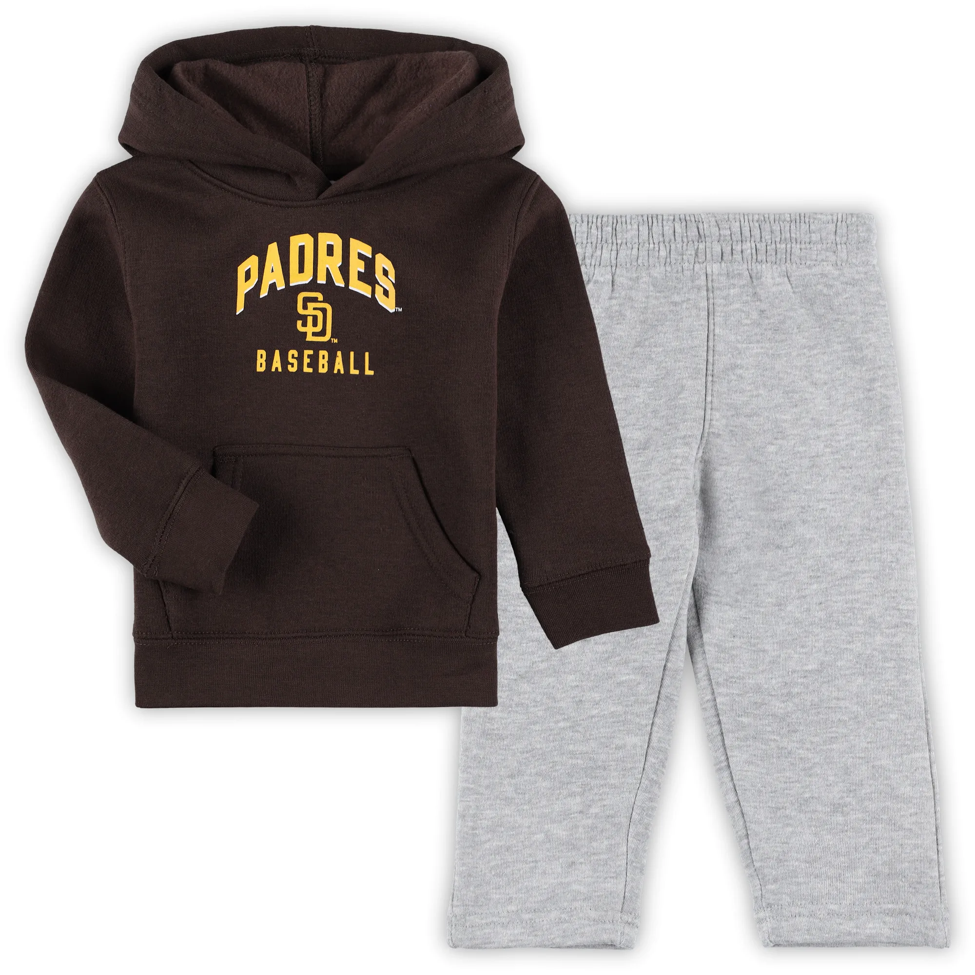 Lids Toddler Brown/Gray San Diego Padres Play-By-Play Pullover Fleece Hoodie & Pants Set