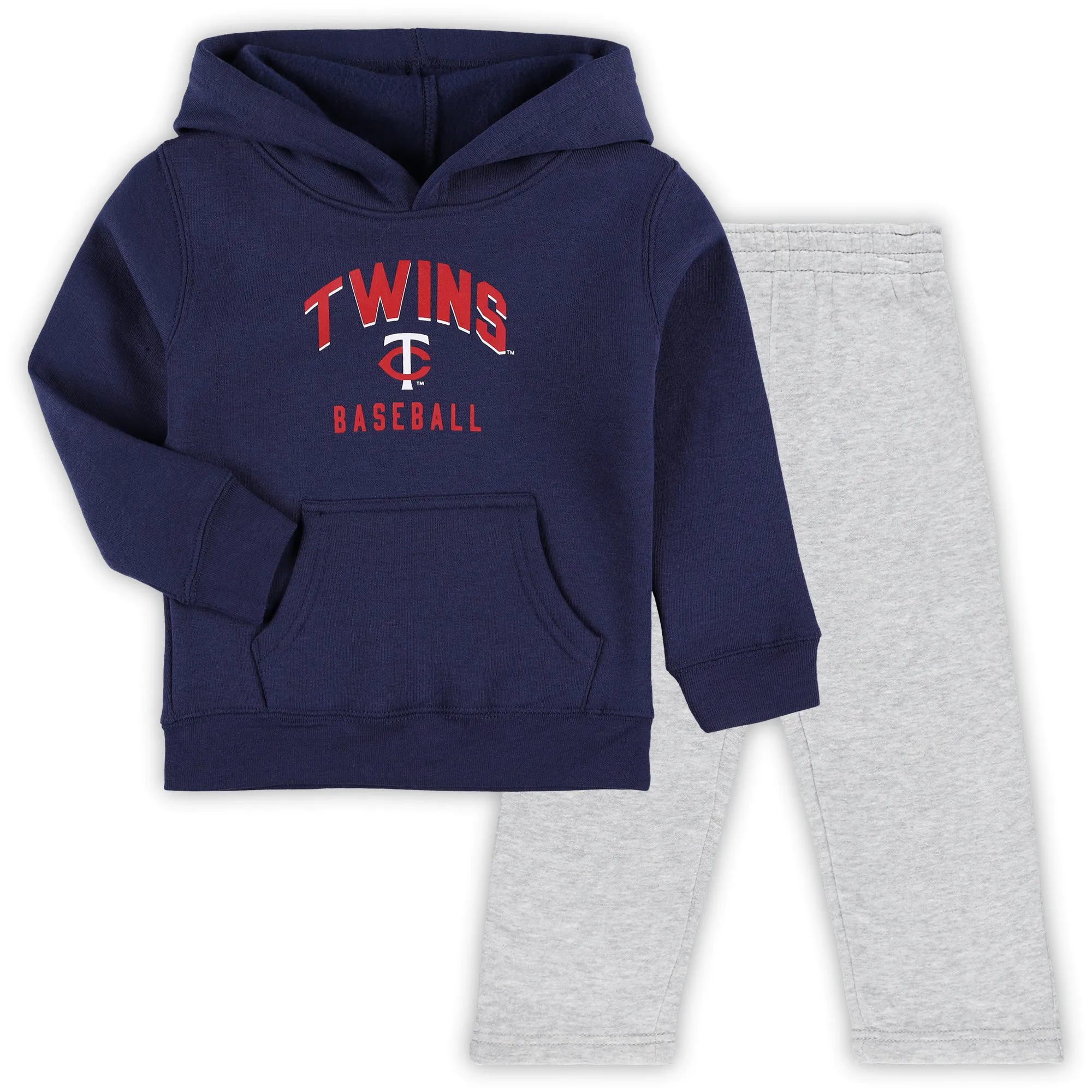 Lids Toddler Navy/Gray Minnesota Twins Play-By-Play Pullover Fleece Hoodie & Pants Set