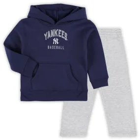 Lids Toddler Navy/Gray New York Yankees Play-By-Play Pullover Fleece Hoodie & Pants Set