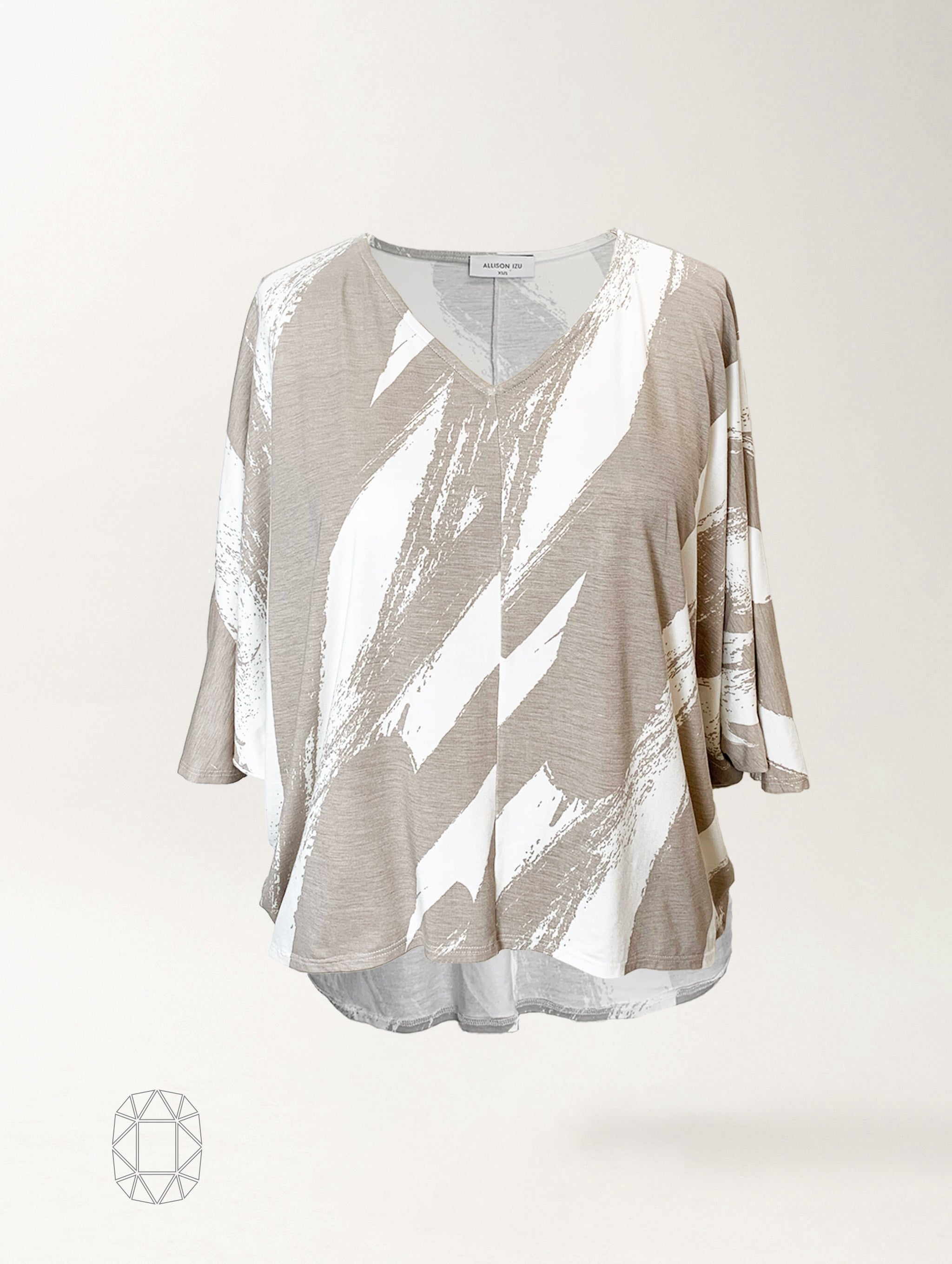 Megumi Top - Stone Sumi Rayon Jersey