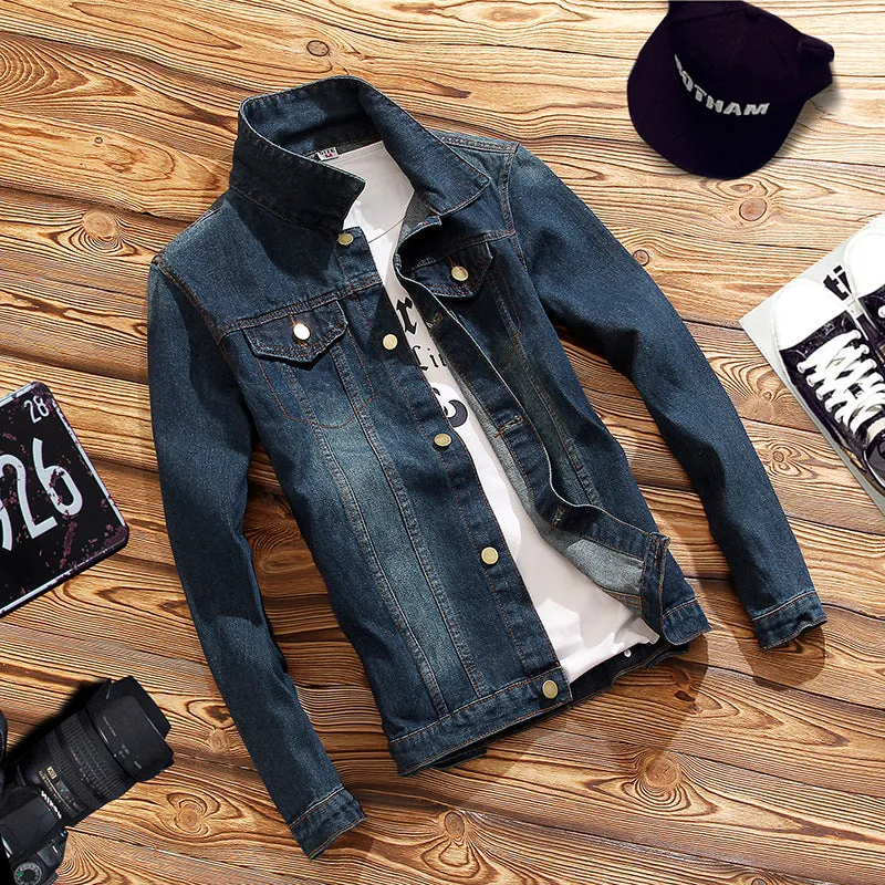 Men's Denim Long-Sleeved Jacket