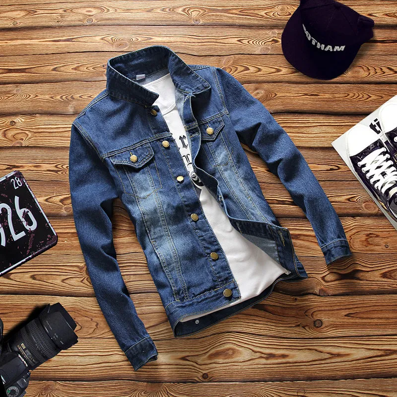 Men's Denim Long-Sleeved Jacket