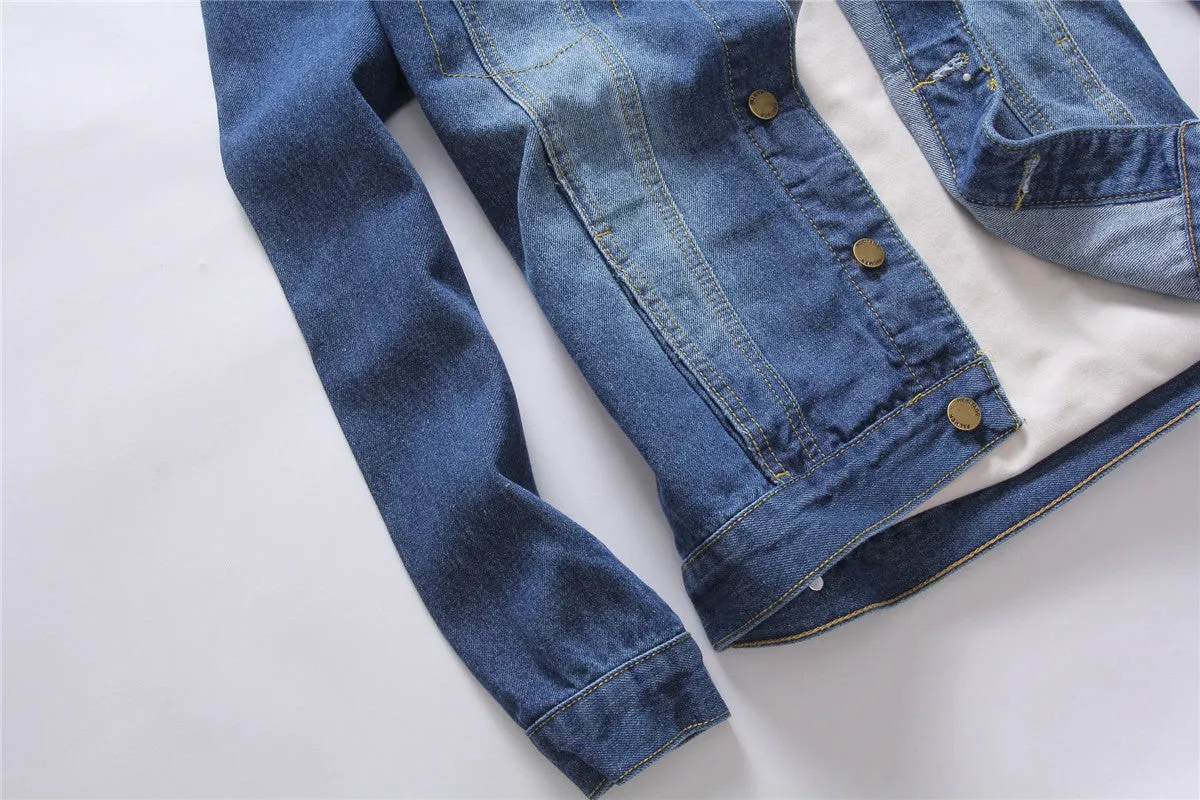 Men's Denim Long-Sleeved Jacket