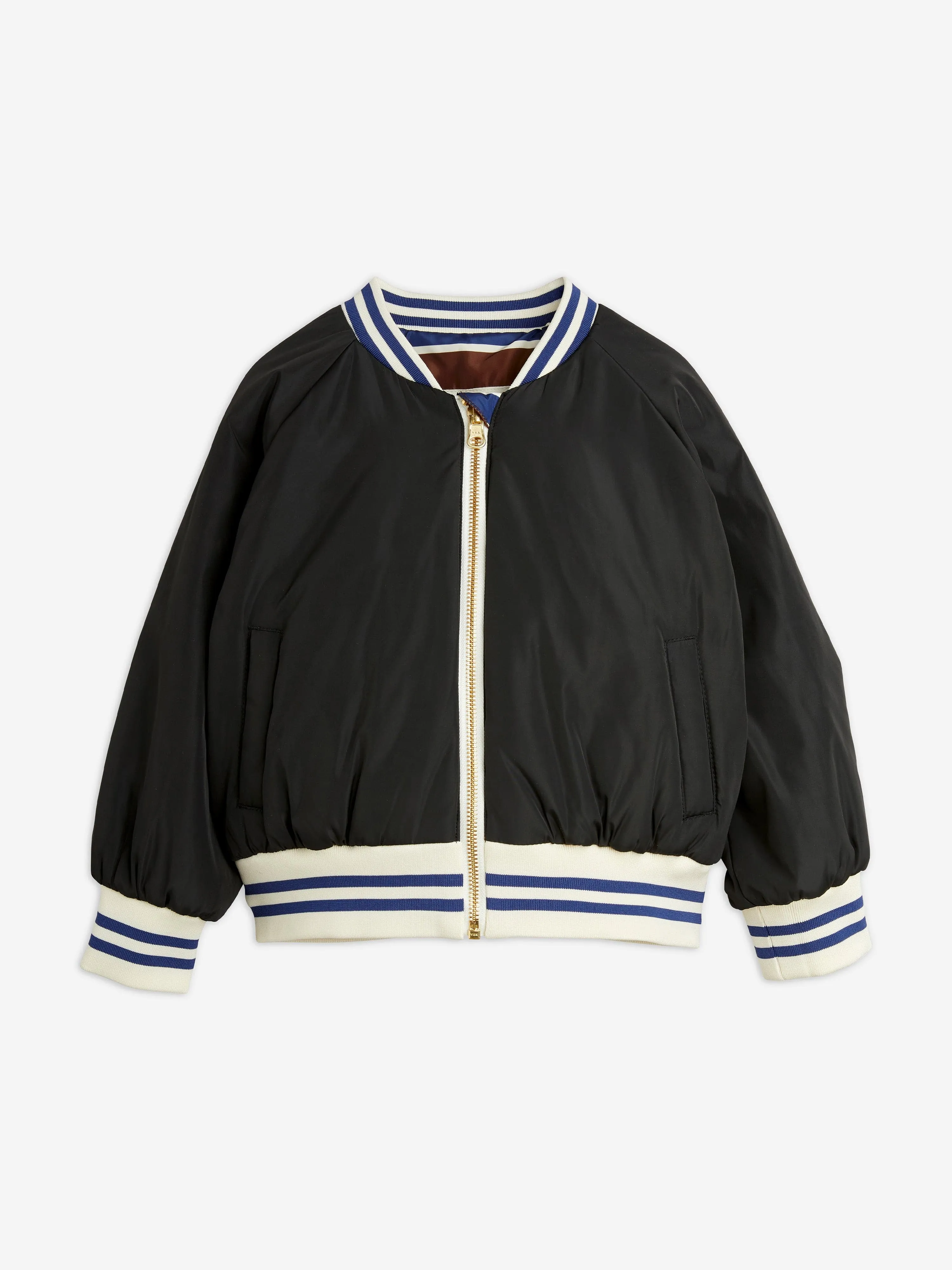 Mini Rodini Boys Reversible Baseball Jacket in Multicolour