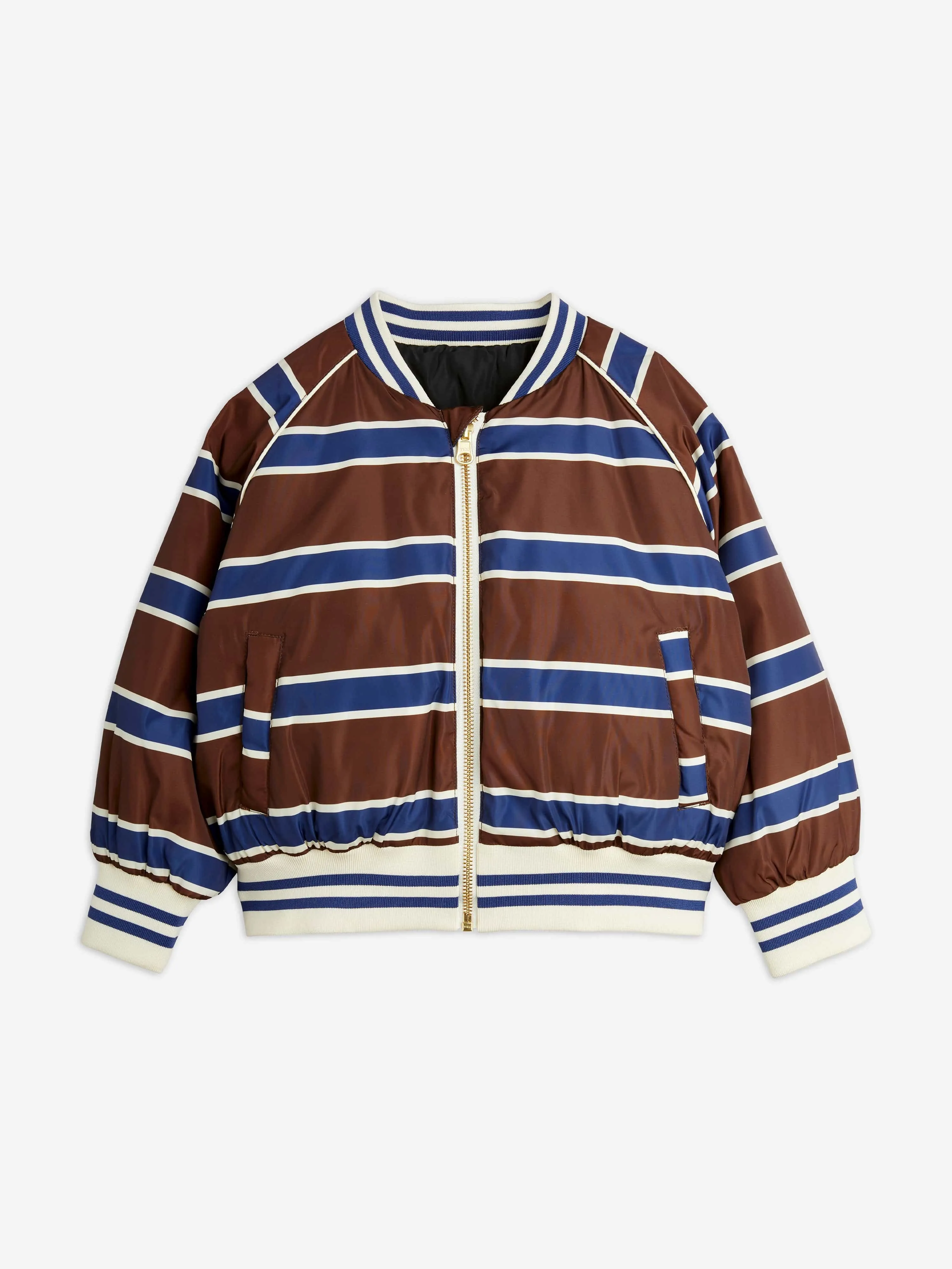 Mini Rodini Boys Reversible Baseball Jacket in Multicolour