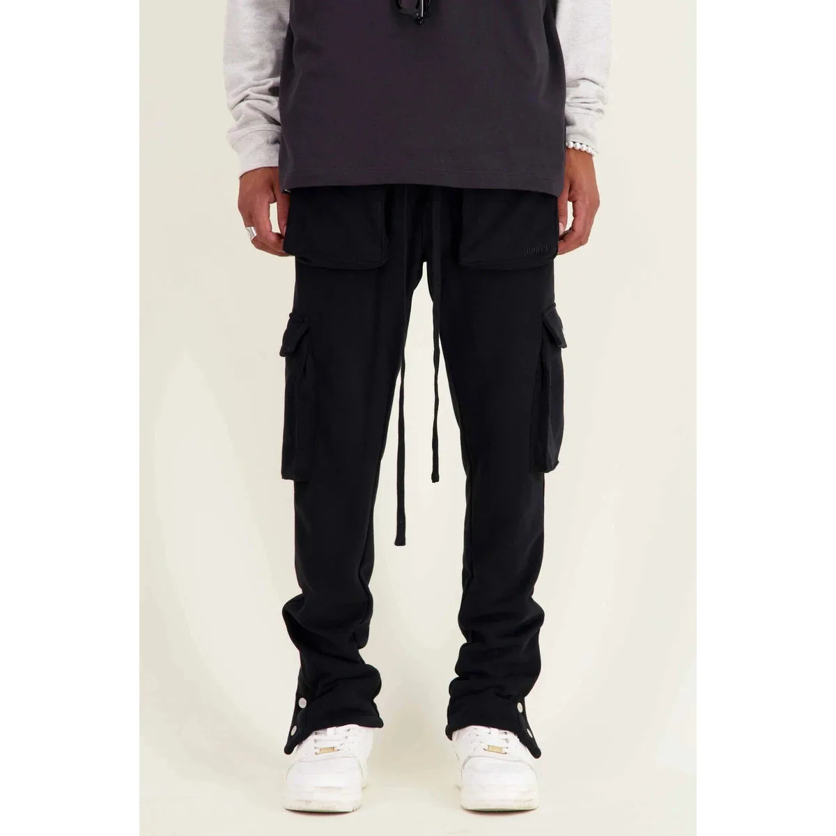 Mouty Black Fleece Cargo Pants