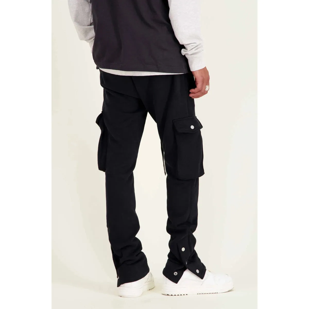 Mouty Black Fleece Cargo Pants