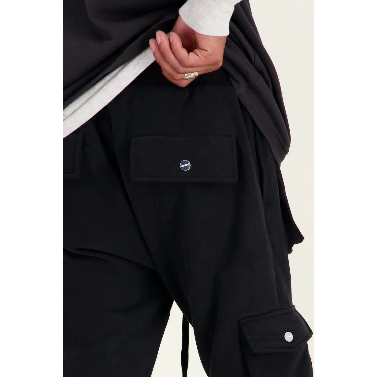 Mouty Black Fleece Cargo Pants