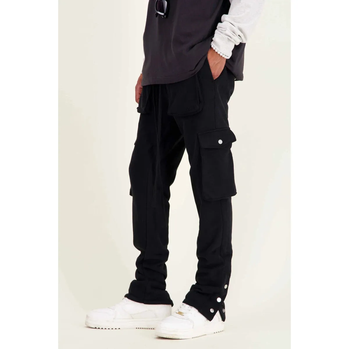 Mouty Black Fleece Cargo Pants