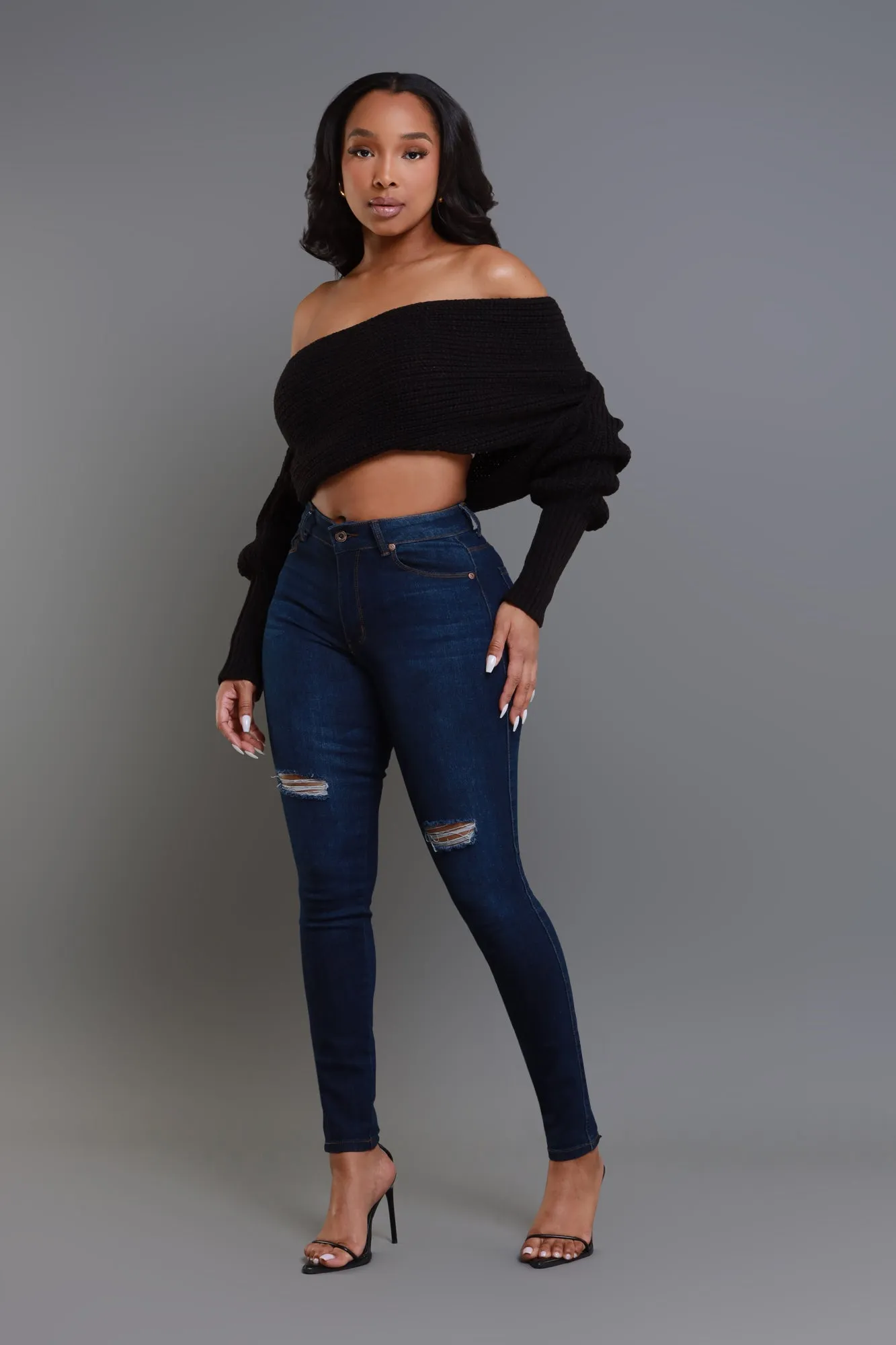 Multi Way Wrap Sweater - Black