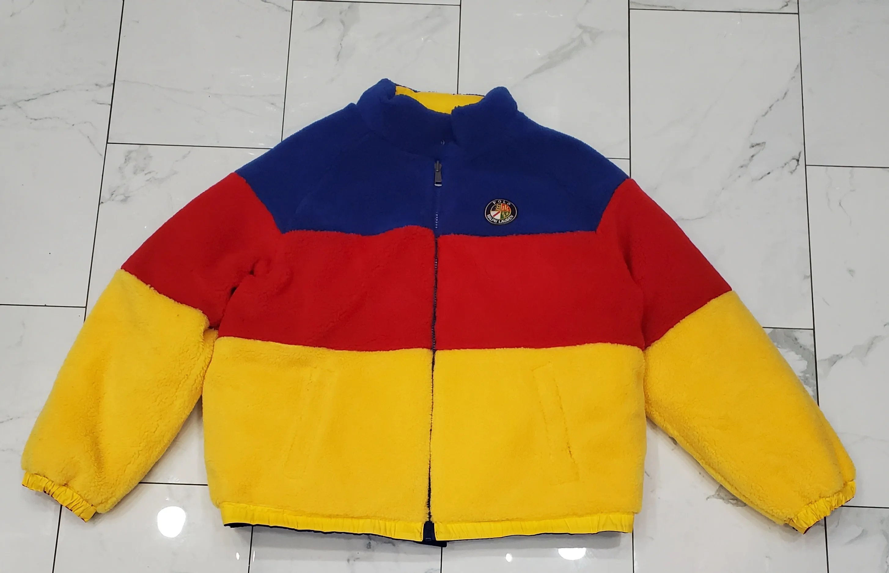 Nwt Polo Ralph Royal Blue/Red Lauren Reversible Cookie Down Jacket